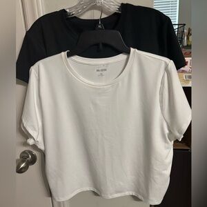 Hollister White and Black Crop Tops